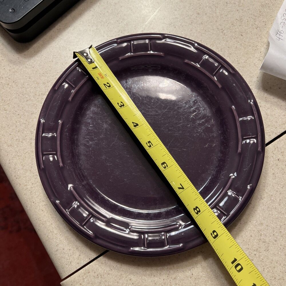 Longaberger Woven Traditions Pottery EGGPLANT (Purple) 9" Luncheon Plate